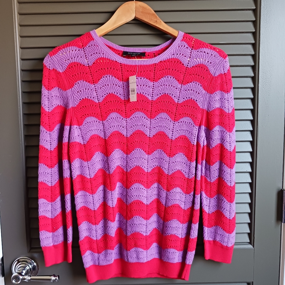 NWT purple/red Ann Taylor Sweater, size S.